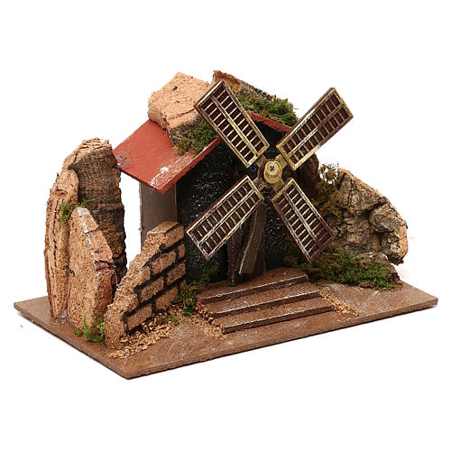 Moving windmill statue 10x15x10 cm, for 7 cm nativity 3