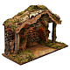 Rustic nativity stable with cork roof LED lights 40x50x25 cm, for 16 cm nativity s2