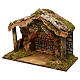 Rustic nativity stable with cork roof LED lights 40x50x25 cm, for 16 cm nativity s3