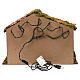 Rustic nativity stable with cork roof LED lights 40x50x25 cm, for 16 cm nativity s4