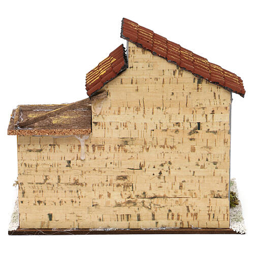 Miniature house with shed and alley 18x20x13 cm, for 6 cm nativity 4
