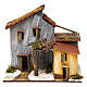Casas em miniatura com telhado e beco ambientação presépio com figuras altura média 6 cm - 18x20x13 cm s1