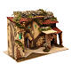 Terraced houses with 3 entrances and stable 25x35x20 cm for nativity scenes of 6-7 cm s2