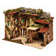 Terraced houses with 3 entrances and stable 25x35x20 cm for nativity scenes of 6-7 cm s3
