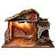 Nativity stable roof lights with moss 35x60x40 cm for 16-17 cm nativity scene s1