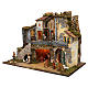 Décor ruelle cabane et santons 60x80x45 cm crèche 10 cm s2