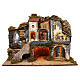 Alleyway village with functioning mill and stable 60x80x45 cm, for 10 cm nativity s1