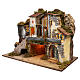 Vicoletto con mulino funzionante e capanna 60x80x45 cm presepe 10 cm s2