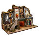 Vicoletto con mulino funzionante e capanna 60x80x45 cm presepe 10 cm s3