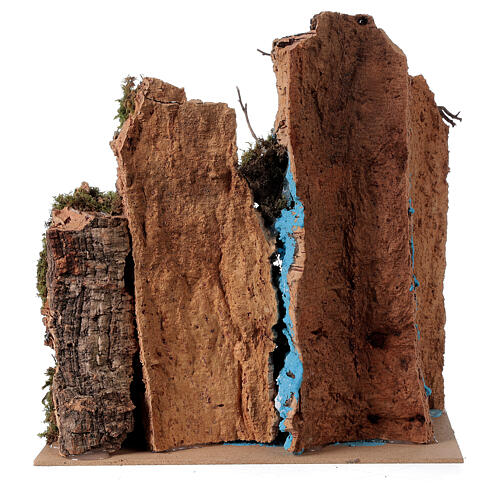 Scena z wodospadem, mostem i pasterzem do szopki 6 cm, 25x25x20 cm 4