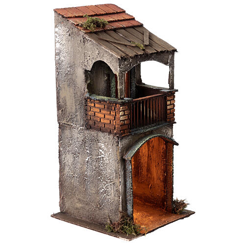 Casetta due piani balcone 35x15x20 cm 3