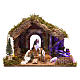 Cabane avec portail décor nocturne crèche 10 cm Moranduzzo s1