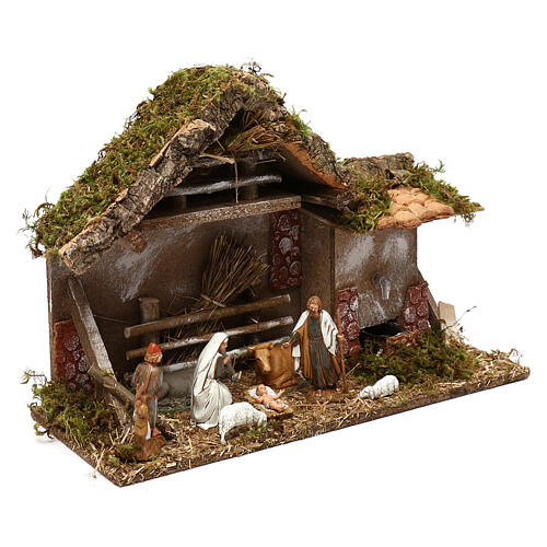 Nativity stable with Holy Family fountain, 10 cm 3