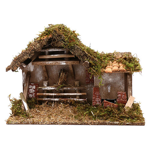 Stable with fountain and hay, 10 cm nativity 1
