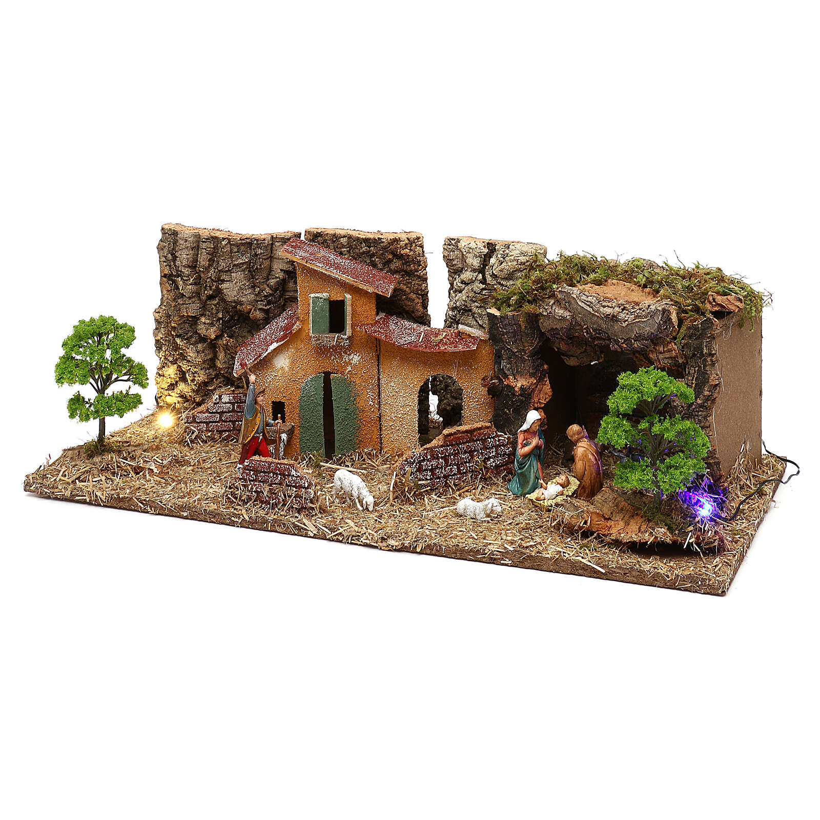 Nativity village with house, for 7 cm nativity online sales on