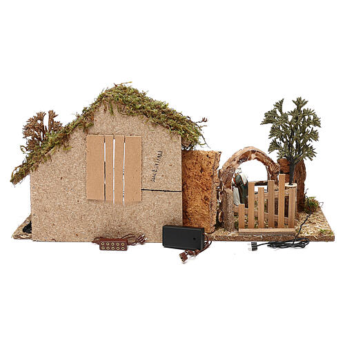 Stable with arch nighttime and 10 cm Nativity scene Moranduzzo 5