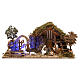 Stable with arch nighttime and 10 cm Nativity scene Moranduzzo s1