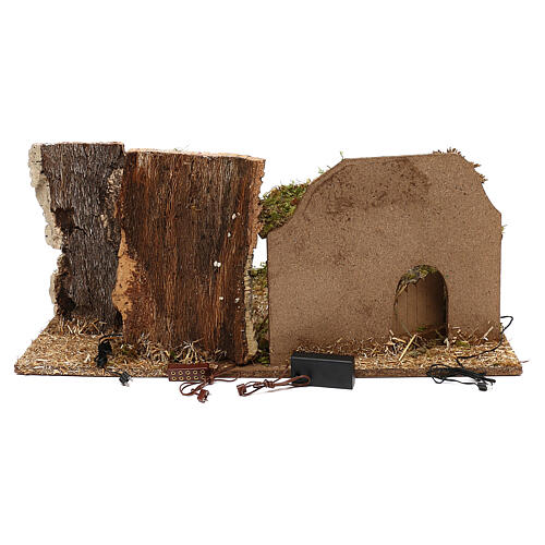 Stable with trees, 10 cm nativity 6