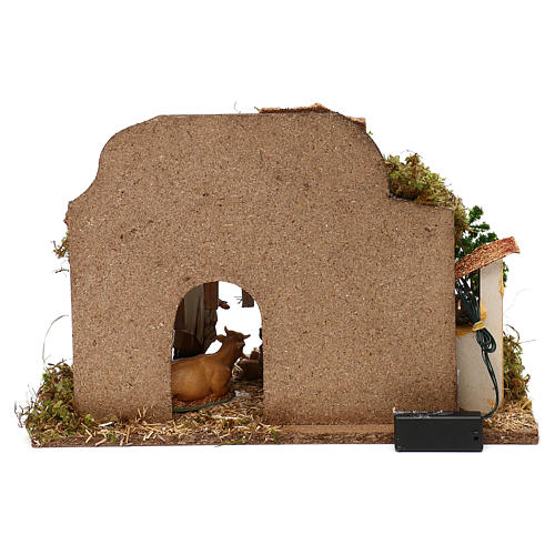 Cabana com forno e Natividade para presépio Moranduzzo com figuras de 10 cm de altura média 4