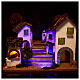 Pueblo con escalera, horno y luces belén 8-9 cm efecto nocturno s4