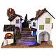 Village with staircase, oven and lights for nativity 8-9 cm OVERNIGHT EFFECT s1
