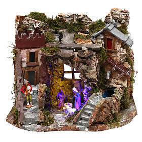 Grotta con fontana natività presepe 8 cm Moranduzzo
