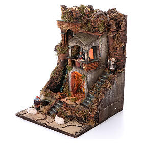 Neapolitan Nativity Scene: Neapolitan nativity village with 8 cm figures and waterfall 55x40x40 module 2 Neapolitan Nativity Scene: Neapolitan nativity village with 8 cm figures and waterfall 55x40x40 module 2