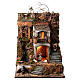 Neapolitan nativity village with 8 cm figures and waterfall 55x40x40 module 2 s1