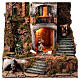 Neapolitan nativity village with 8 cm figures and waterfall 55x40x40 module 2 s2