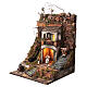 Neapolitan nativity village with 8 cm figures and waterfall 55x40x40 module 2 s3