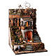 Neapolitan nativity village with 8 cm figures and waterfall 55x40x40 module 2 s4