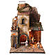 Neapolitan nativity village with 8 cm figures and oven 55x40x40 module 4 statues. s1