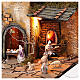 Neapolitan nativity village with 8 cm figures and oven 55x40x40 module 4 statues. s4