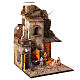 Neapolitan nativity village with 8 cm figures and oven 55x40x40 module 4 statues. s5