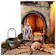 Neapolitan nativity village 8 cm figures with well 55x40x40 module 5 statues. s4