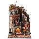 Neapolitan nativity village with 8 cm figures and fountain 55x40x40 module 6 s1