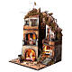 Neapolitan nativity village with 8 cm figures and fountain 55x40x40 module 6 s3