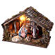 Cabane avec Nativité en bois 22 cm crèche napolitaine 45x65x35 cm avec santons s2