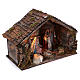 Cabane avec Nativité en bois 22 cm crèche napolitaine 45x65x35 cm avec santons s3
