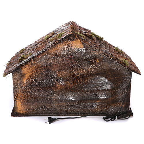 Szopka bożonarodzeniowa z drewna, 22 cm, szopka neapolitańska, 45x65x35 cm 4