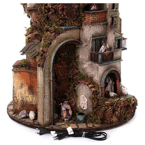 Circular tower village 360 degrees with Nativity figures 90x60 cm 8