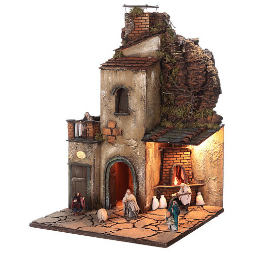 Krippenszene komplettes Dorf mit Figuren, 55x245x40 cm 10