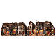 Complete nativity village modular set 55x245x40 cm with 8 cm statues s1