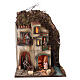 Complete nativity village modular set 55x245x40 cm with 8 cm statues s7