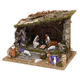 Stables and grottos: Stable with Nativity scene Moranduzzo nighttime effect 30x40x30 cm Stables and grottos: Stable with Nativity scene Moranduzzo nighttime effect 30x40x30 cm