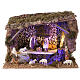 Stable with Nativity scene Moranduzzo nighttime effect 30x40x30 cm s1