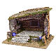Wooden Nativity stable with cork and moss 30x40x30 cm s2