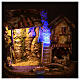 Nativity stable night time effect bridge and river, 30x40x25 cm s2
