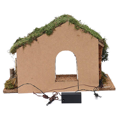 Nativity stable with wood fence 40x30x20 cm 4