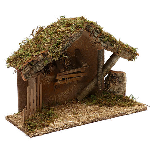 Stajenka do szopki, drewno i korek, 25x35x15 cm 2